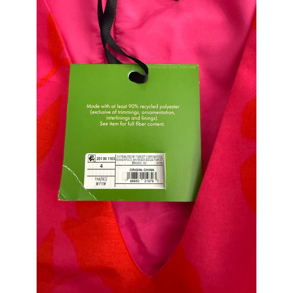 NWT Kate Spade New York Classic Rose Peplum Midi Dress Pink/Red Women’s Size 4 - Picture 10 of 11